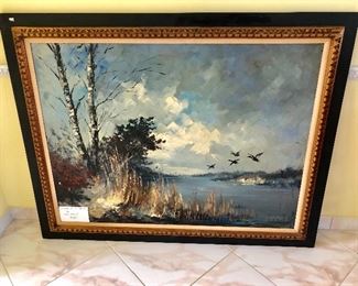 Large Original Oil on Canvas by Dutch Artist John Bevort (1917-1996) - $295 - (57W 45H)