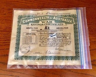Australian War Savings Certificate