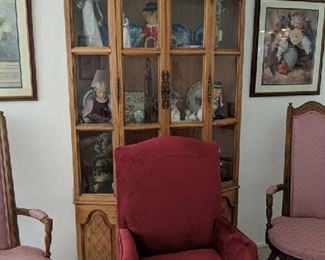 $125  Maple display cabinet