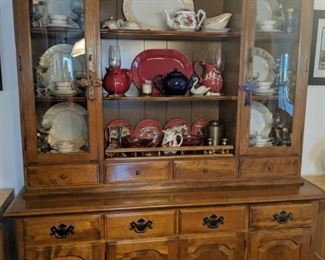 $160  Large maple china cabinet