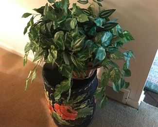 Tole painted bourbon barrel