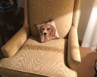 Nice clean cream colored chair.