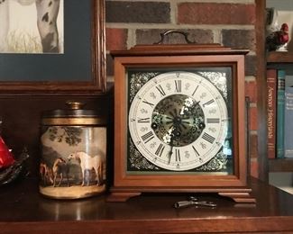 Tobacco jar and Linden mantle clock