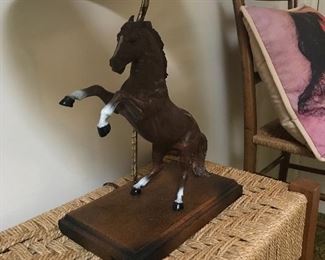 Nice horse lamp and handmade furniture.