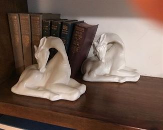 Rookwood white giraffe book ends.