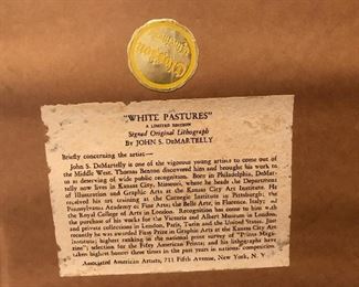 tag on back of White Pastures litho