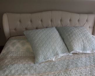 Bedframe, Linens and Pillows