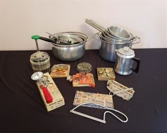 Vintage Aluminum Pots & Utensils https://ctbids.com/#!/description/share/210835