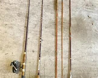 Vintage fishing poles 