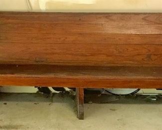 Antique wood church pew 