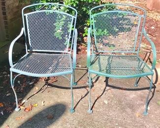 Wrought iron arm chairs 