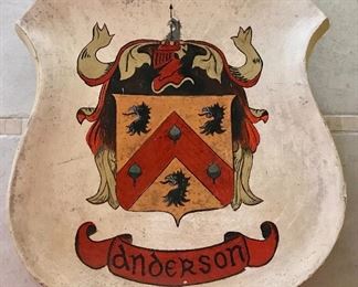 Large chalkware "Anderson" coat of arms 