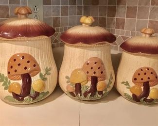 Vintage mushroom canister set 