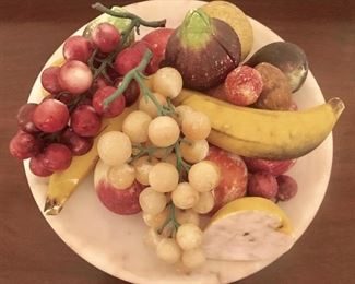 All the fruits are carved and painted  Alabaster stone 