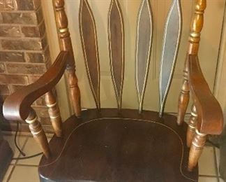 Vintage tole painted rocking chair