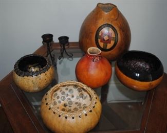 Signed Gourd art pieces