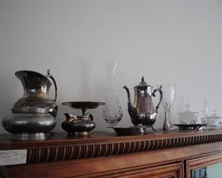 Silver plate and lead glass pieces - small sample - lots of gorgeous glass and accent pieces