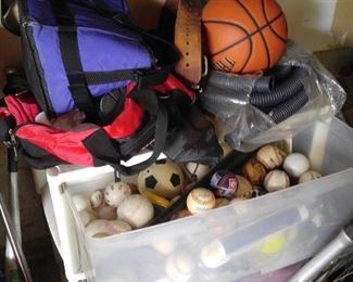 Lots of sports equipment