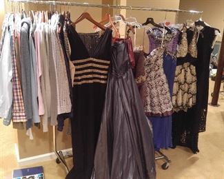 Men's & ladies clothes, gowns