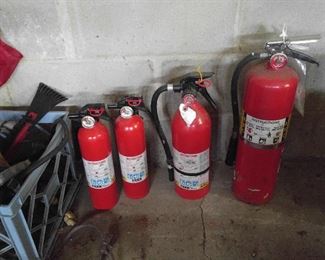 Four usable fire extinguishers