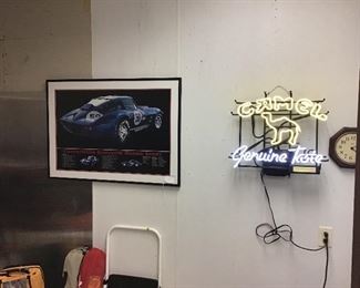 Neon sign and car pick