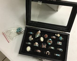 Just some of the sterling and turquoise jewelry 