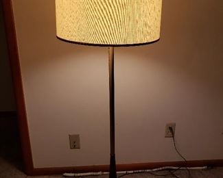 MCM wood/brass floor lamp