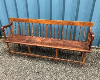 Early American Stick Back Bench
