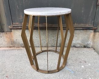 Modern Metal and Marble Table 