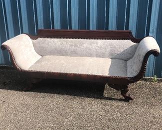 Grey Velvet Scroll Couch