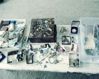 lots of vintage jewelry, sterling...