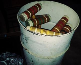 Vintage croquet mallets/balls
