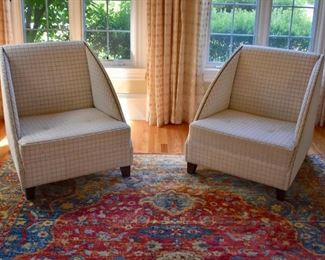 Pair of geometric chairs