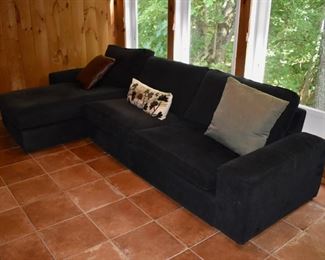 Black corduroy sofa