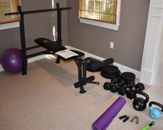 Marcy weight bench and weights