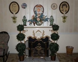 Fireplace, Vases