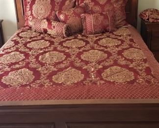 Liberty Furniture Queen Headboard and bed frame coupled with a Sealy Perfect Sleeper Queen Adjustable Bed System. Frame and Adjustable system sold separately.