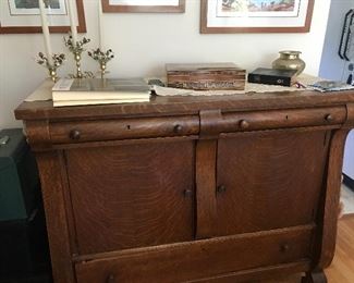 Antique quarter sawn oak sideboard