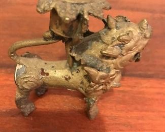 Antique Chinese brass foo dog