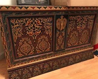 Painted Moroccan trunk