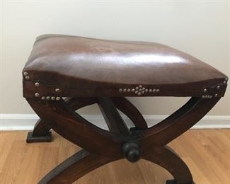 Leather covered bench