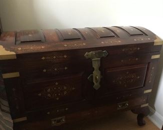 Pakistan rosewood brass inlay trunk