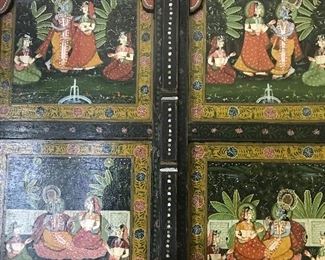 Vintage hand painted wood shutters