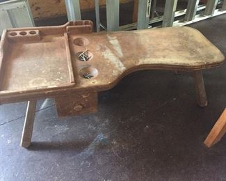 Vintage wooden cobbler's workbench