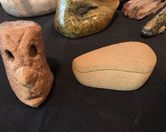 Lonnie Holley carved sandstone pieces