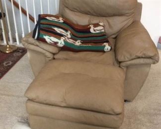 Leather chair ottoman