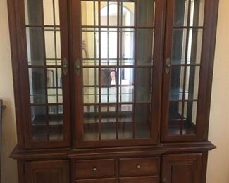 Lighted breakfront cabinet