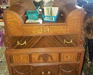 Vintage chest of drawers with hatboxes built in.