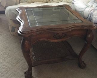 Beautiful side table with glass top 