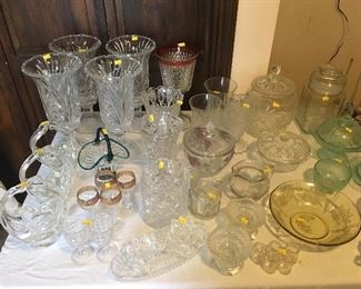 glassware and candle holders
